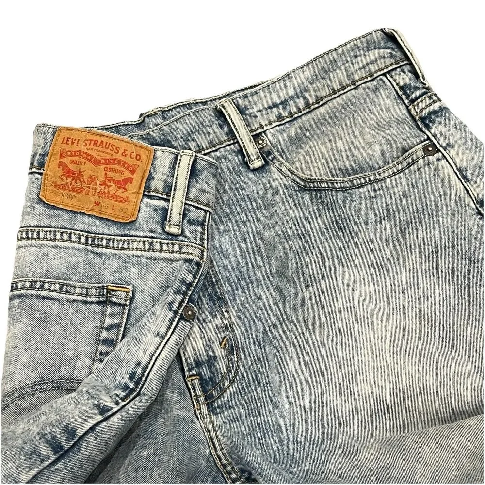 Levi's 569 jeans mens 36x30 acid wash Blue loose fit straight leg stretch